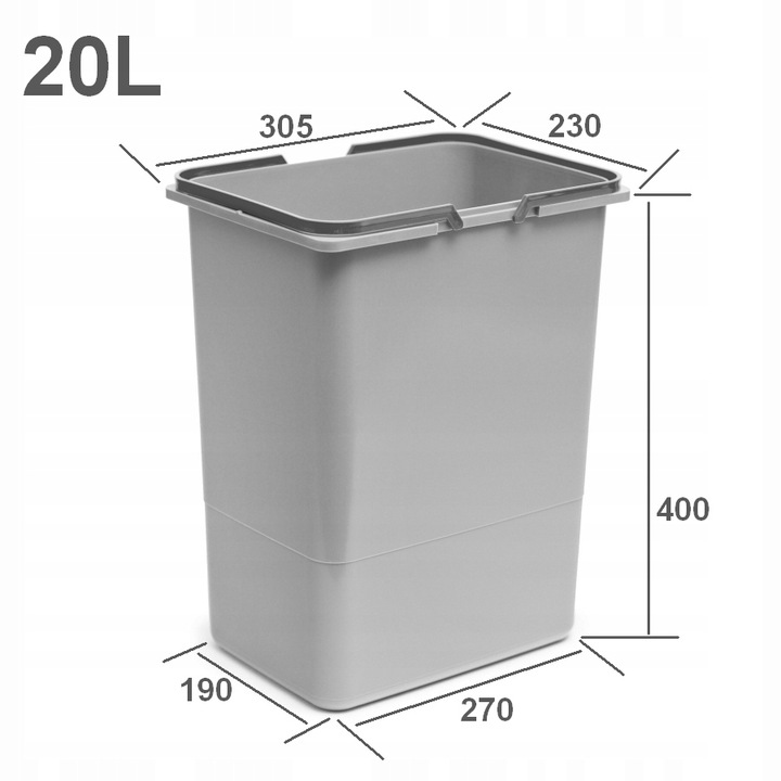 Zestaw sortownik kosz na śmieci do szafki 40 cm 38L pojemniki na