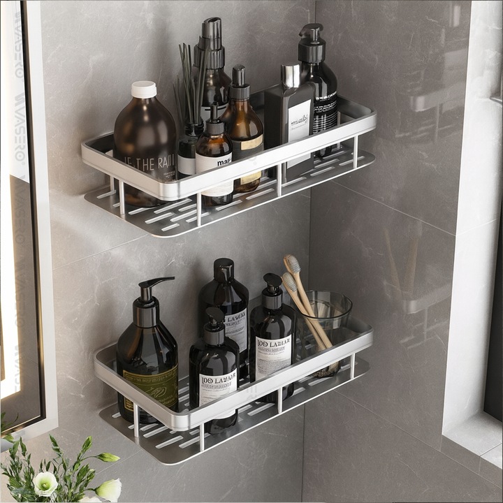 2x PÓŁKA POD PRYSZNIC wisząca samoprzylepna ścienna do łazienki prysznic