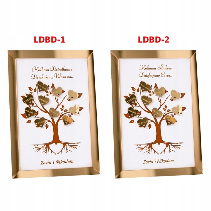 Prezent na dzień Babci i Dziadka Laurka z serduszkami i personalizacją