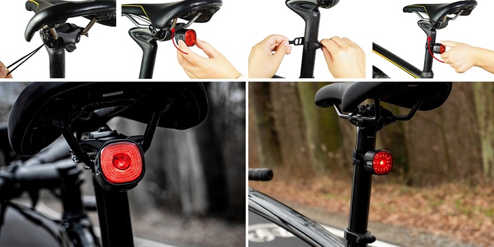 LAMPKA ROWEROWA TYLNA CZERWONA 17xLED WODOODPRONA MOCNA USB-C VAYOX