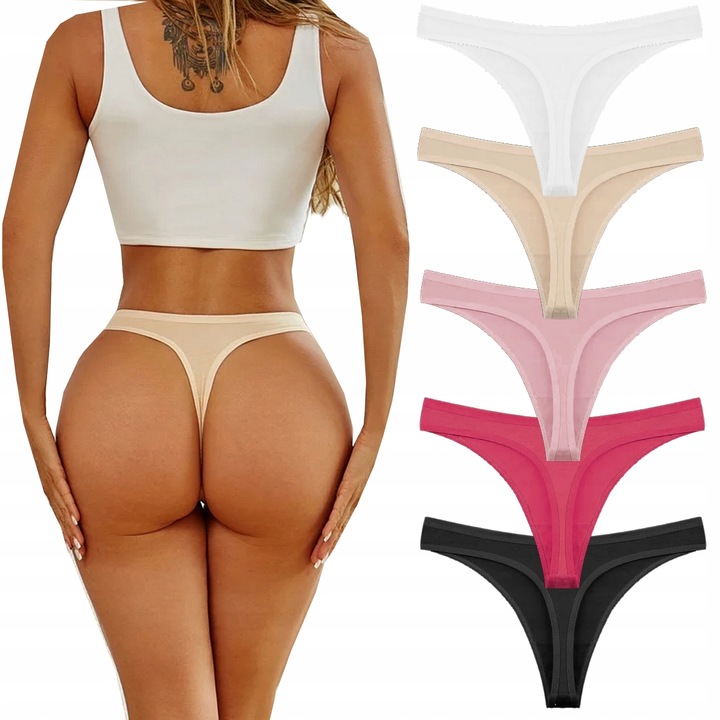 5x PIĘKNE BAWEŁNIANE NAJLEPSZEJ JAKOŚCI WYGODNE STRINGI #2XL 071