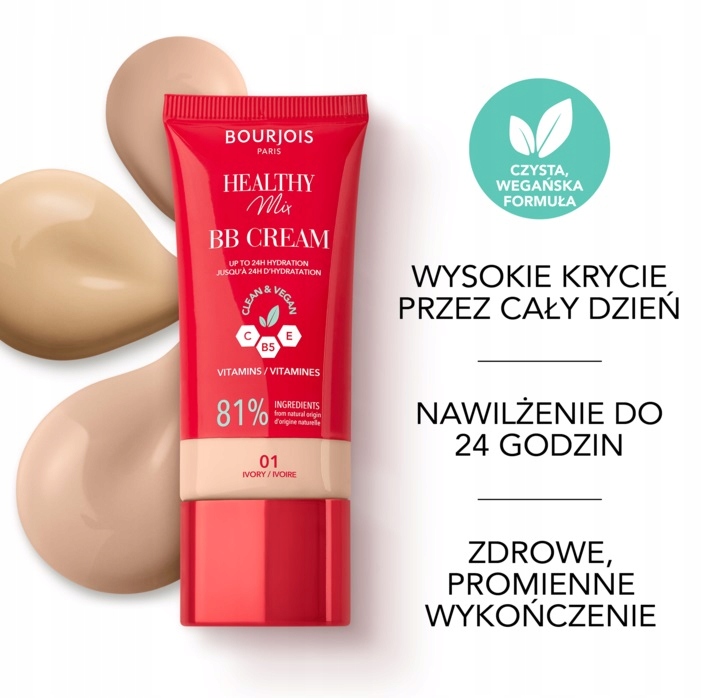 Bourjois Healthy Mix BB Cream lekki krem BB do twarzy 02 Vanilla 30ml