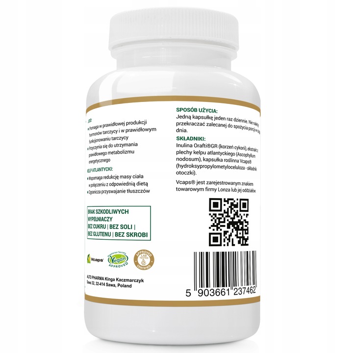 KELP JOD NATURALNY 325mcg +PREBIOTYK WEGE 120 KAPS