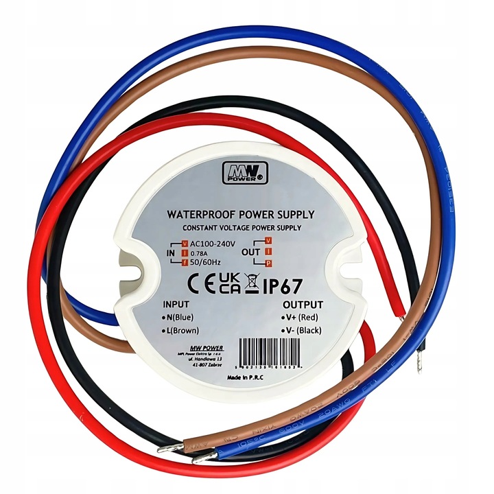 Zasilacz LED 12V Dopuszkowy Do Puszki Puszkowy 45W 3.75A DC Do Taśmy