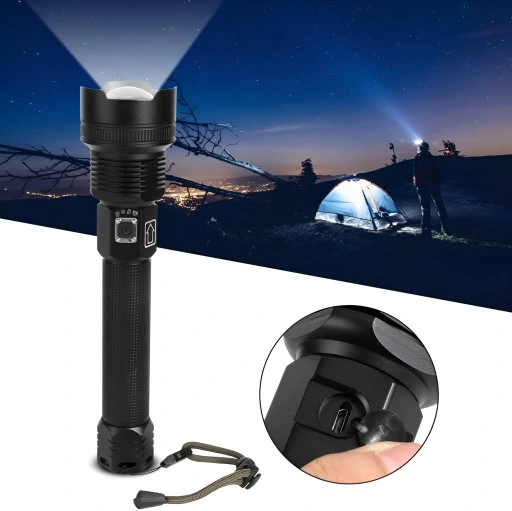 MOCNA LATARKA TAKTYCZNA LED AKUMULATOROWA SZPERACZ REFLEKTOR ZOOM WOJSKOWA