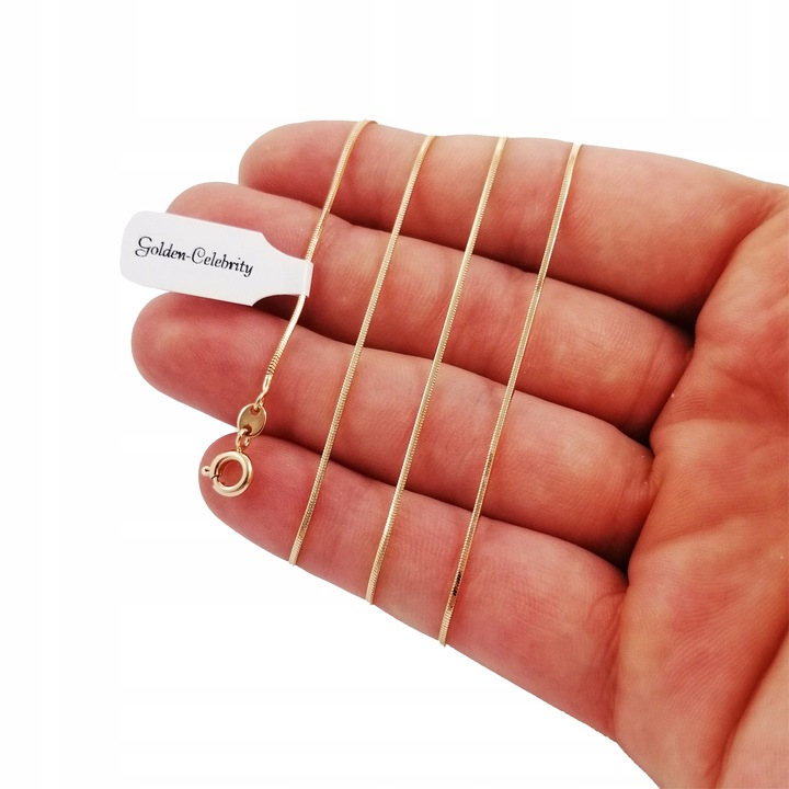 ŁAŃCUSZEK STAL CHIRURGICZNA, ZŁOTY, POZŁACANY SPLOT ŻMIJKA / LINKA / ŻYŁKA