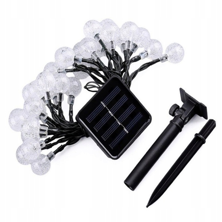 LAMPKI OGRODOWE SOLARNE GIRLANDA 50LED, 9m CIEPŁE