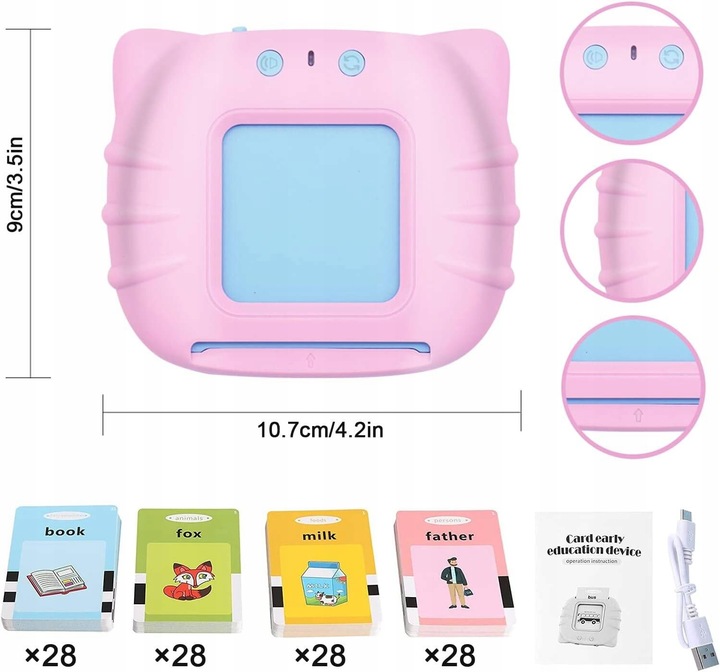 CZYTNIK KART DO NAUKI ANGIELSKIEGO 224 SŁÓWKA EDU DLA DZIECI 224 SŁÓWKA