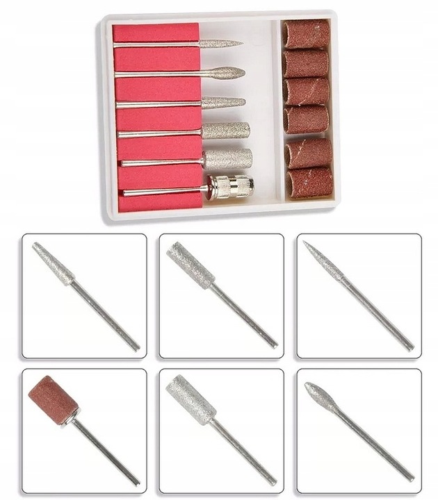 FREZARKA DO PAZNOKCI MANICURE PEDICURE 65W PROFESJONALNA MOCNA + FREZY