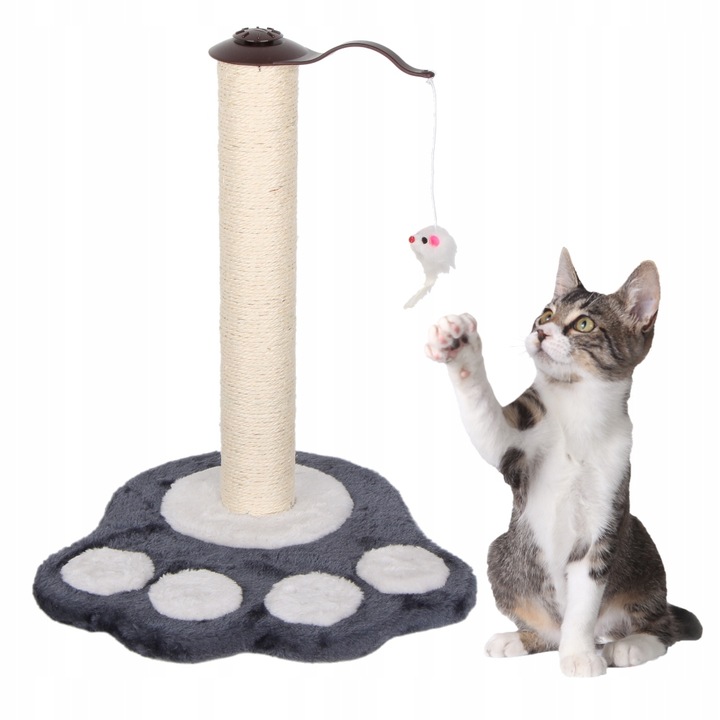DRAPAK DLA KOTA KOTÓW SŁUPEK DO DRAPANIA ZABAWKA DRZEWKO PIŁKA SZARY ŁAPKA