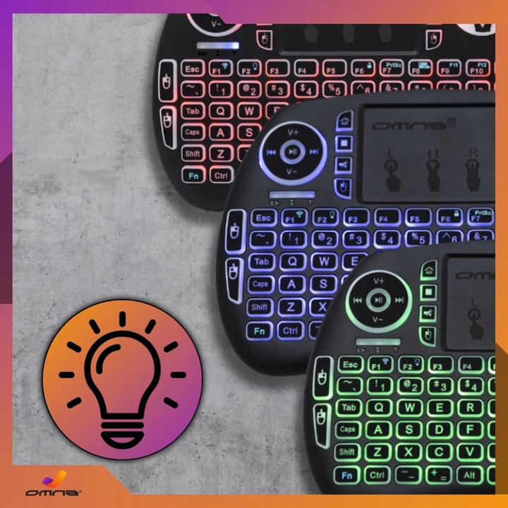 Klawiatura podświetlana bezprzewodowa z touchpadem mini do tabletu tel LED