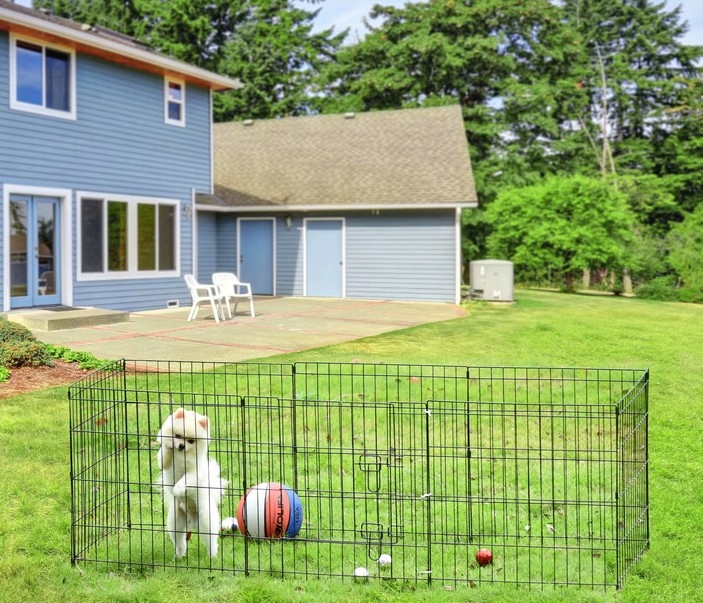 Metalowy Składany Kojec dla Psa Królika do Domu na Zewnątrz Zagroda