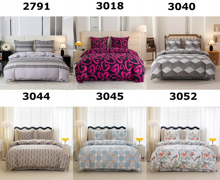 Pościel 160x200 + 2 Poszewki Komplet 3- Częściowy Kwiaty 3D Wiele Wzorów