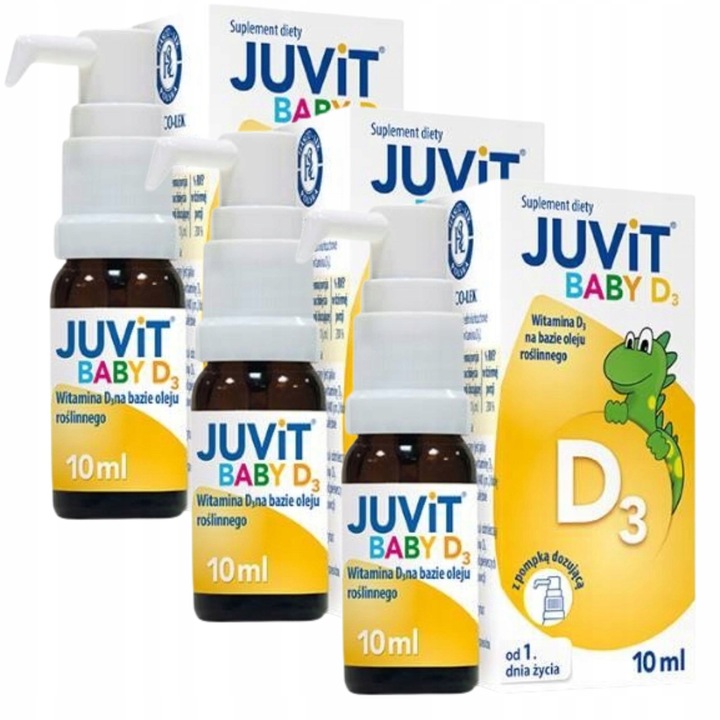 JUVIT BABY D3 Krople doustne z pompką 10 ml