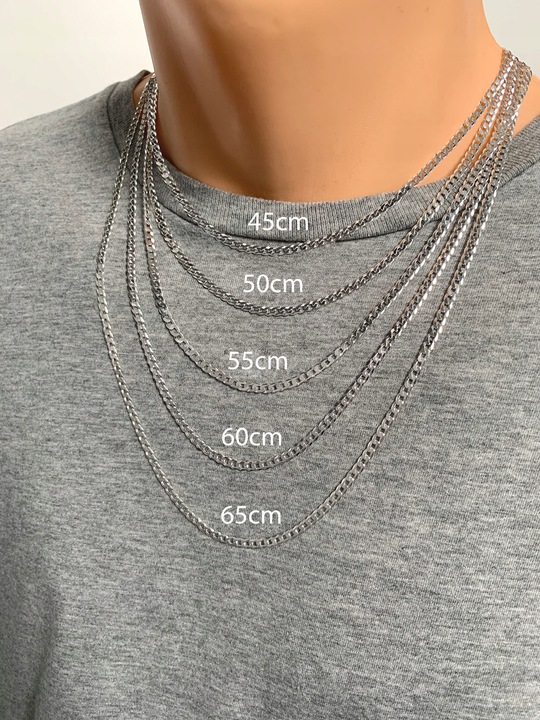 SREBRNY MĘSKI ŁAŃCUSZEK PANCERKA 55cm SREBRO 925 DLA NIEGO