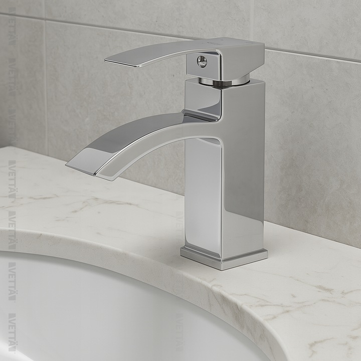Bateria stojąca umywalkowa kran do umywalki zlewu chromowa niska VETTÄ