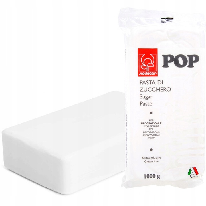 Lukier Plastyczny Masa Cukrowa do Modelowania Figurek Modecor BIAŁA 1kg