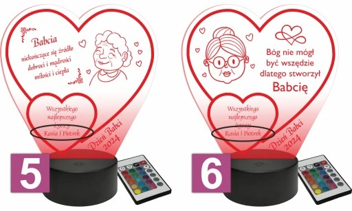 Prezent na Dzień Babci i Dziadka Statuetka dla Dziadków lampka LED + GRAWER