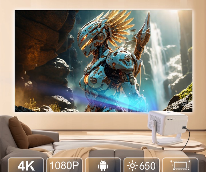 Projektor MAGCUBIC L018 4K 1080p Android TV WiFi Głośnik Bluetooth LED