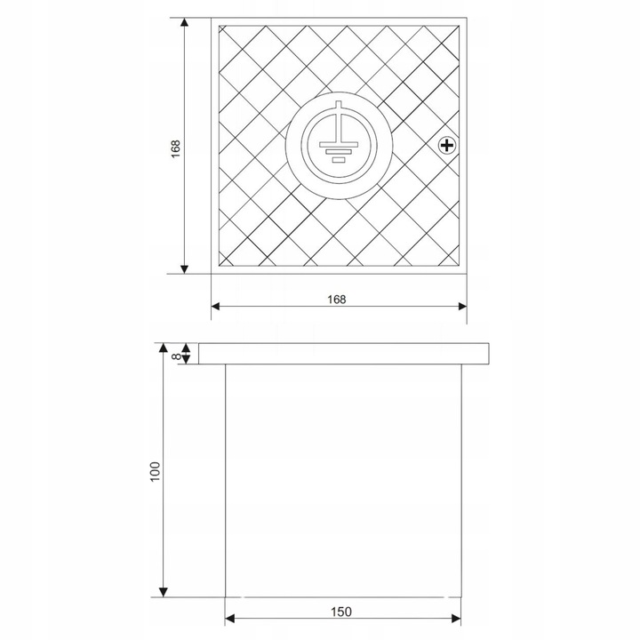 PUSZKA ODGROMOWA do złącza kontrolnego - 150x150x100 - do