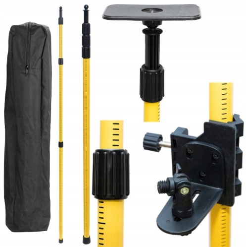 TYCZKA DO POZIOMICY LASEROWEJ 3 M STATYW LASER KRZYŻOWY KOLUMNA ROZPOROWA