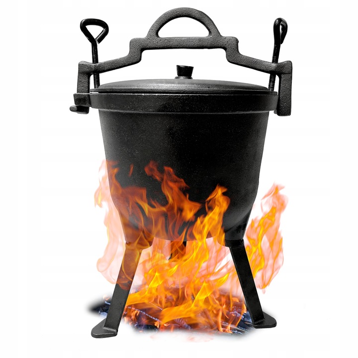 Kociołek myśliwski żeliwny Emaliowany 11L garnek ognisko grill