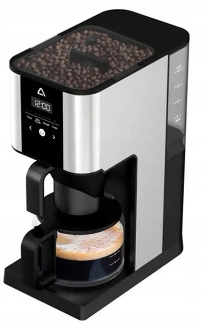 Ekspres przelewowy z młynkiem do kawy 1,25L 1000W Stali Nierdzewna