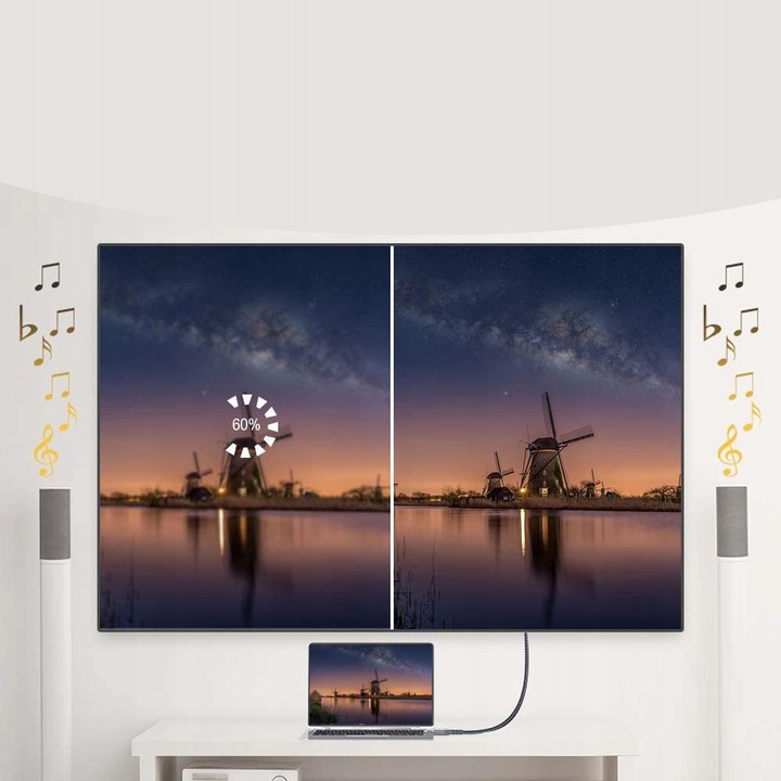 CERTYFIKOWANY Kabel HDMI 2.1 8K 4K eARC PREMIUM 2M