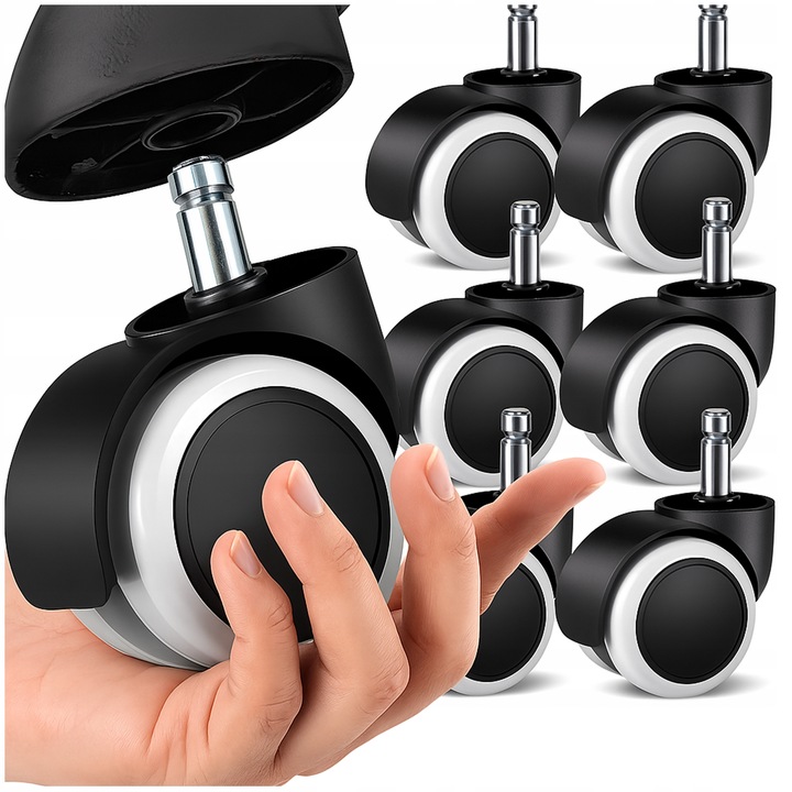 KÓŁKA DO FOTELA OBROTOWEGO 5X KRZESŁA NIE RYSUJĄ PODŁOGI BEZ RYS BIAŁE