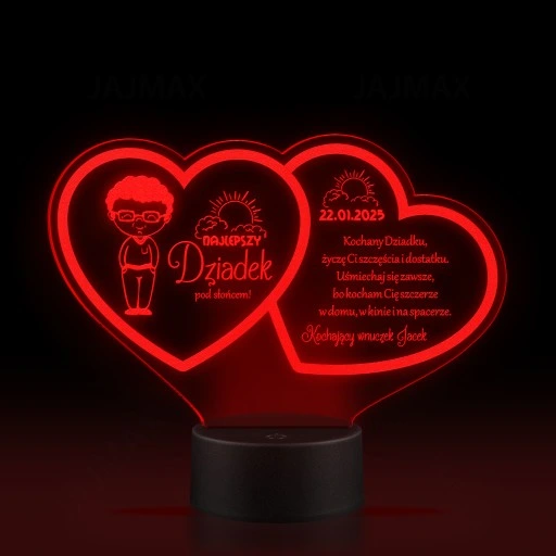 Prezent Dzień Babci i Dziadka Statuetka lampka LED