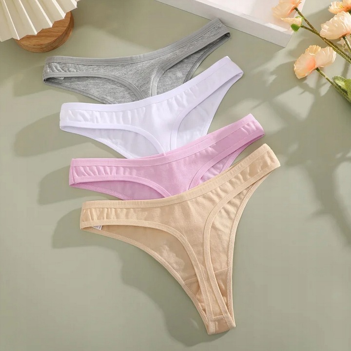 5x PIĘKNE BAWEŁNIANE NAJLEPSZEJ JAKOŚCI WYGODNE STRINGI #2XL 071