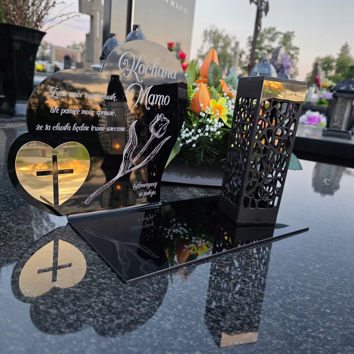 ZNICZ SOLARNY z Grawerem Wieczna Lampka Latarenka LED STATUETKA dla