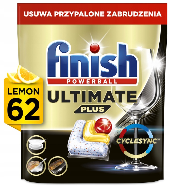 Finish Ultimate Plus Kapsułki do Zmywarki 62 Lemon