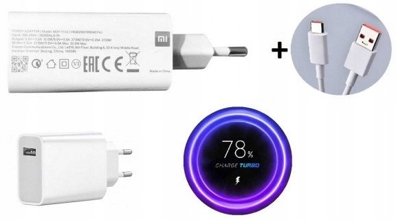 ORYGINALNA ŁADOWARKA XIAOMI MDY-11-EZ + KABEL USB-C 1 M TURBO CHARGE