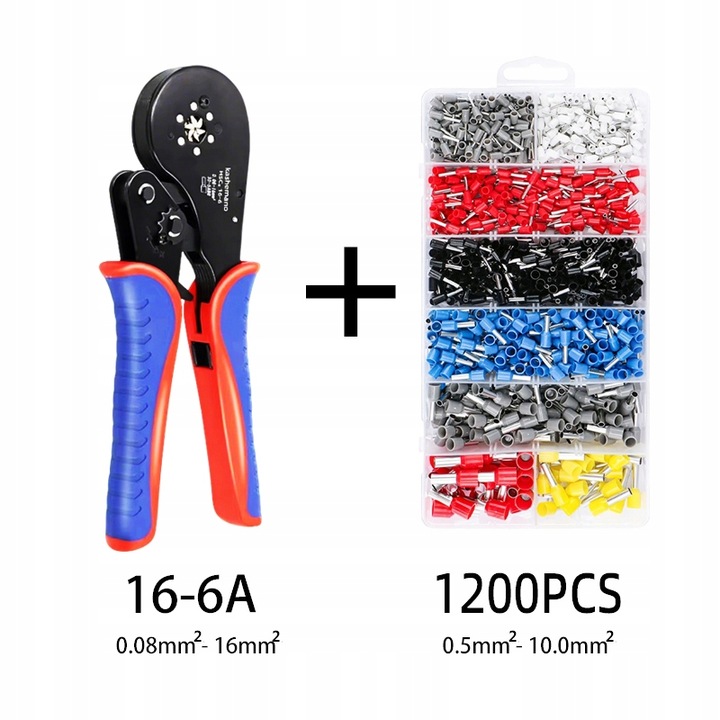 HSC8 16-6 0.08-16mm² Zaciskarka z grzechotką sześciokątną z zaciskami