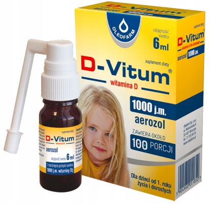 D-Vitum witamina D 1000 w aerozolu w oleju MCT 2x6 ml
