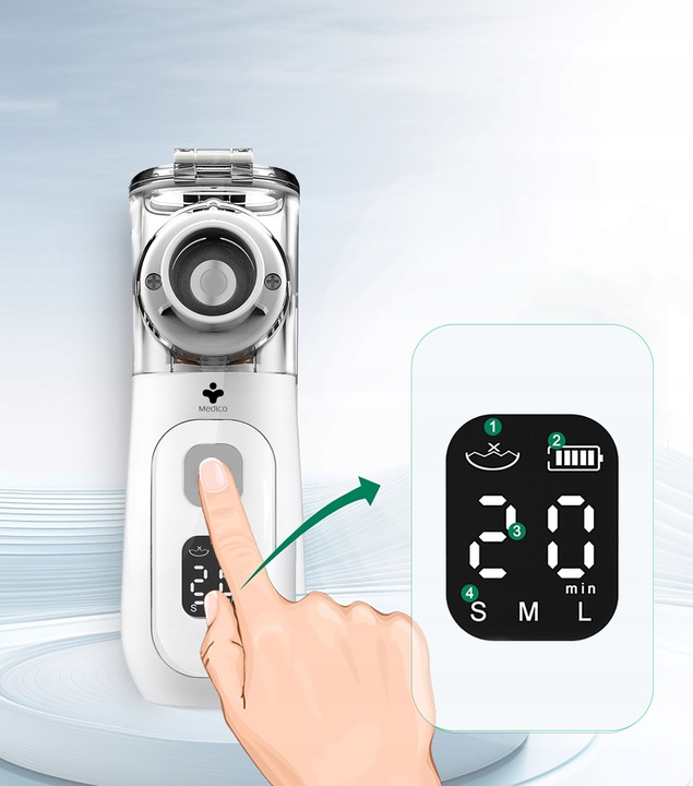 INHALATOR SIATECZKOWY PRZENOŚNY NA AKUMULATOR DLA DZIECI I DOROSŁYCH CICHY