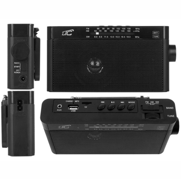 RADIO KUCHENNE DOMOWE PRZENOŚNE NA AKUMULATOR FM AM BLUETOOTH MICRO SD