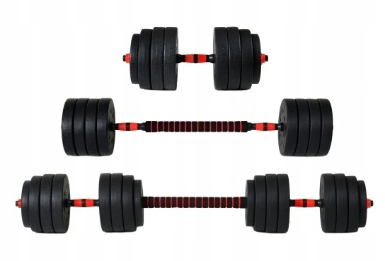 In_Stock Hantle bitumiczne 40kg 2x20kg uchwyty do pompek KETTLEBELL zestaw