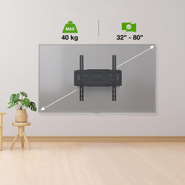 Certyfikowany Solidny Obrotowy Uchwyt do Telewizora Wieszak TV 32"-80" VESA