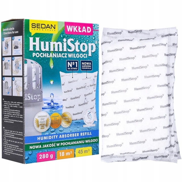 Pochłaniacz wilgoci Humistop - 2x urządzenie + 2x wkład 280g