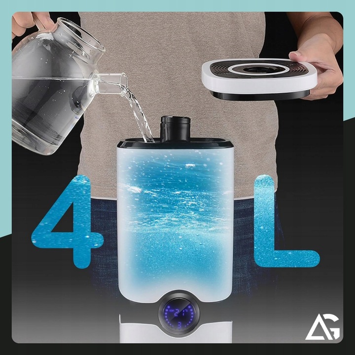 NAWILŻACZ POWIETRZA JONIZATOR AROMATERAPIA DYFUZOR TIMER PILOT + 12x