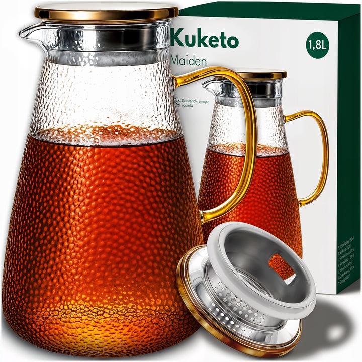 DZBANEK DO HERBATY szklany ZAPARZACZ Z SITEM FILTREM Kuketo Maiden