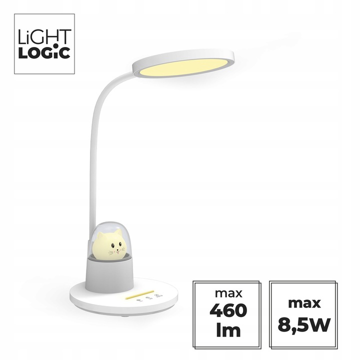 Lampka biurkowa dla dzieci lampa nocna LED LL BINED LED W kotek uchwyt