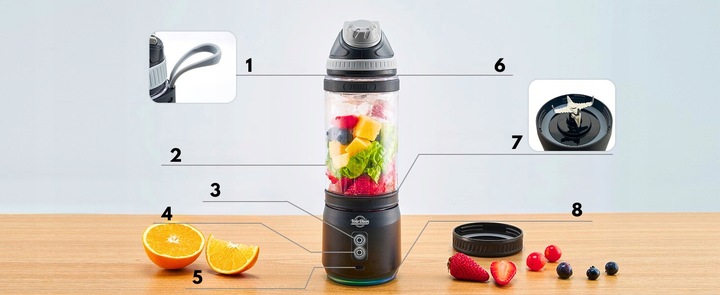BLENDER PRZENOŚNY 350W 700ML Bezprzewodowy Kielichowy do Smoothie