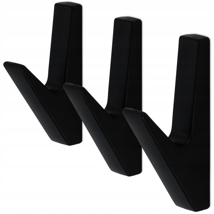 3x WIESZAK NA UBRANIA DO PRZEDPOKOJU HACZYK ŚCIENNY CZARNY DO LAMELI