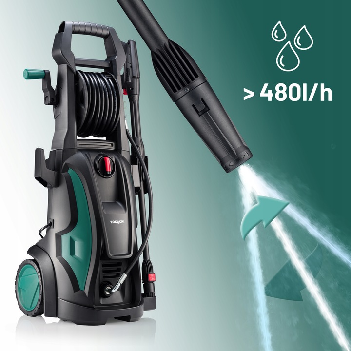 MOCNA MYJKA CIŚNIENIOWA 180bar POMPA ALUMINIOWA 2400W TURBO L8 +