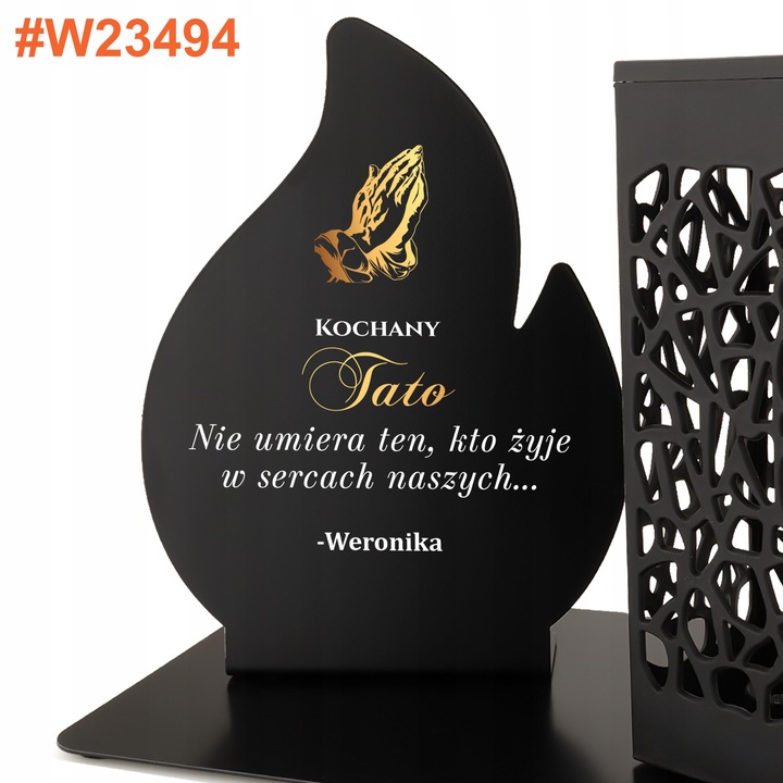 Znicz Solarny na Grób Mamy Taty Dekoracja z Dedykacją Wszystkich Świętych