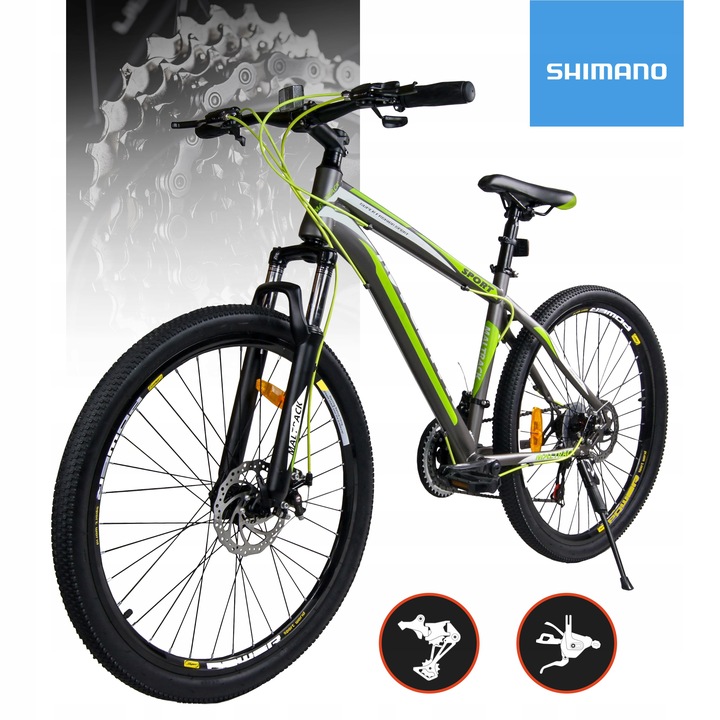 ROWER GÓRSKI MTB 26 SHIMANO 21 BIEGÓW SHIMANO 2xTarcze RAMA 18" KOŁA 26"