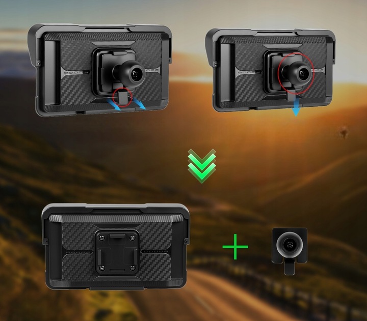 TABLET STACJA MOTOCYKLOWA MULTIMEDIALNA NAWIGACJA CARPLAY ANDROID AUTO